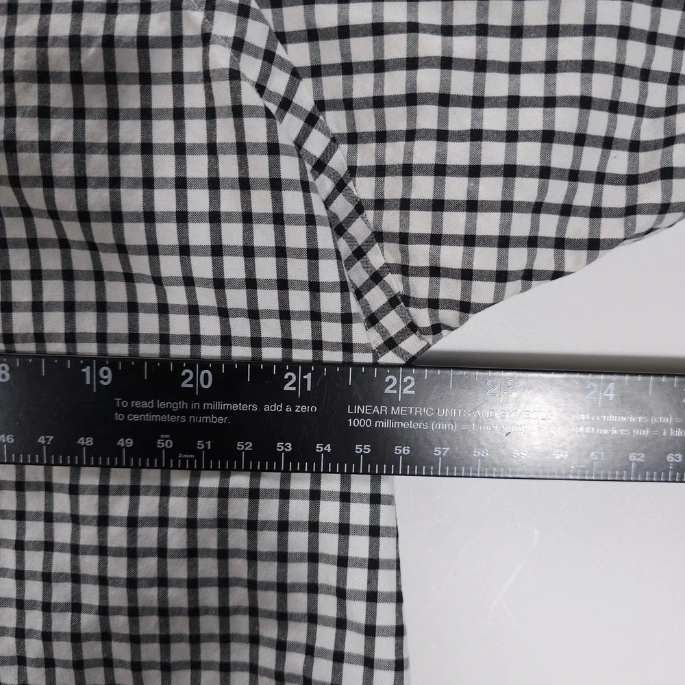 Vintage Polo Ralph Lauren Shirt Mens‎ L Black White Gingham Plaid Short Sleeve
